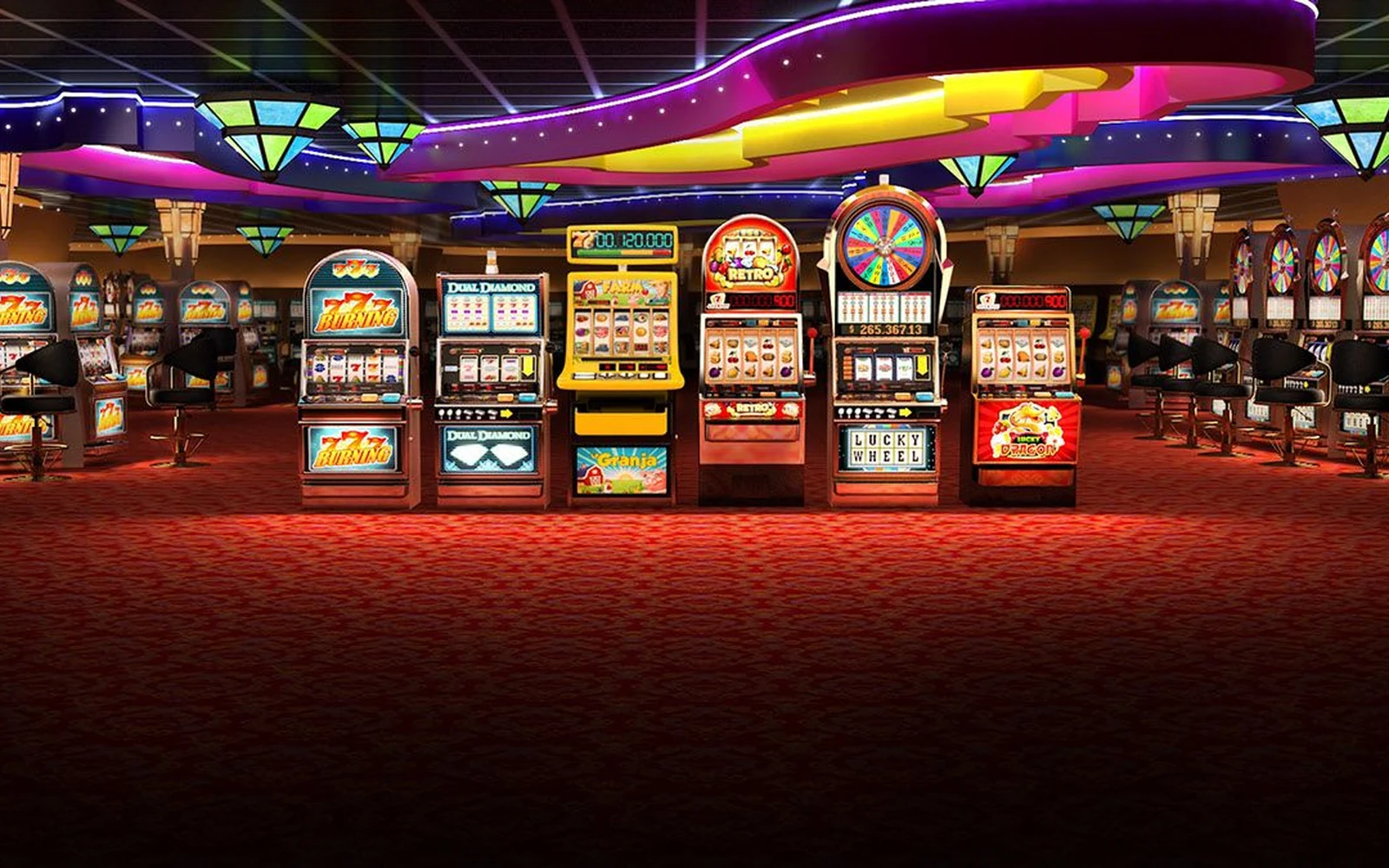Reels dan simbol permainan slot pada layar digital