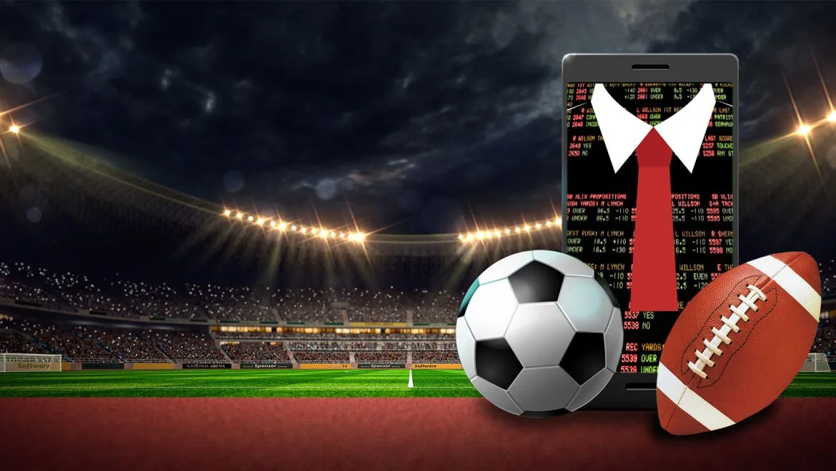 Ilustrasi pertandingan olahraga pada layar digital